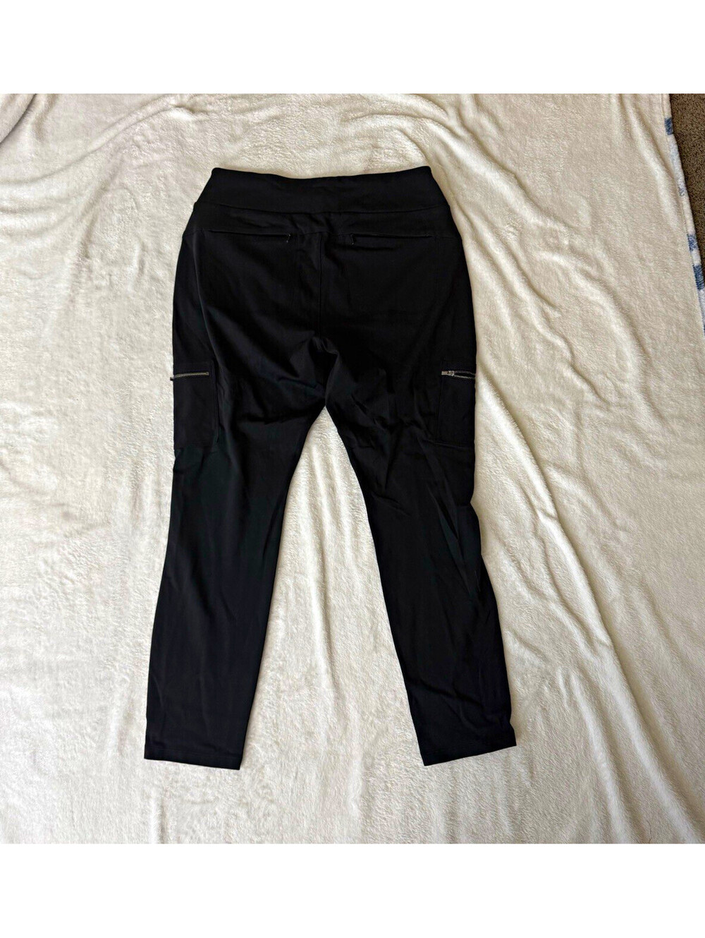 Athleta Womens Black Ankle Pull On Pants Pockets Stretch Size 14 Gym Training